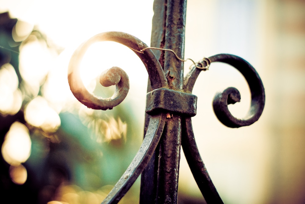 black painted close up of steel gate