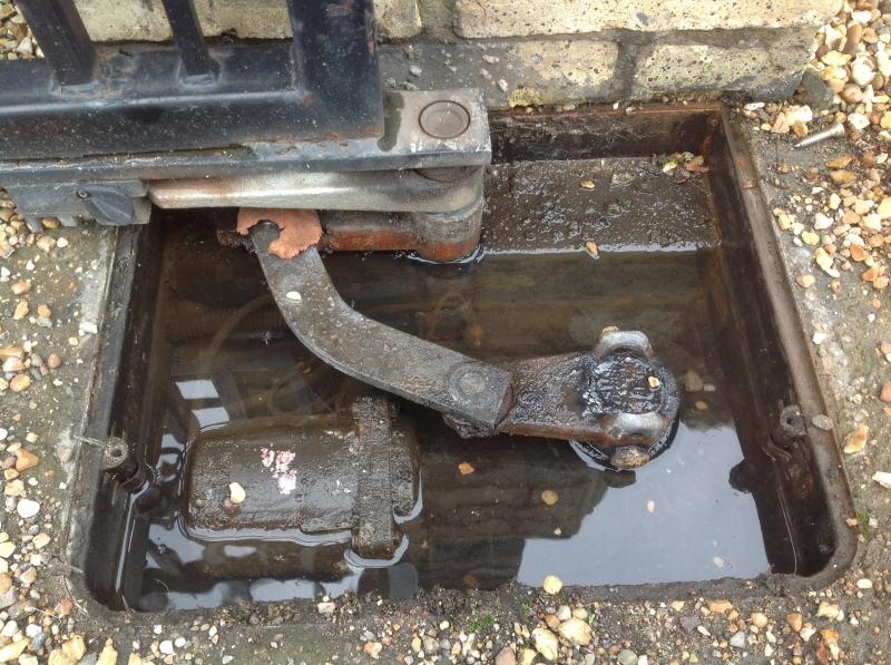 Underground gate motor under water