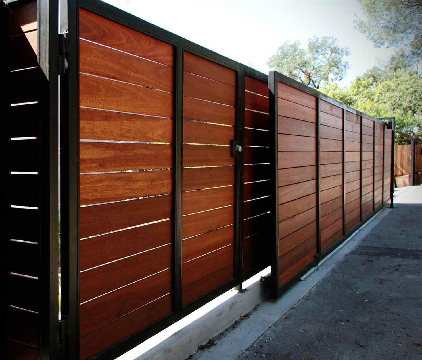 Wooden driveway gates