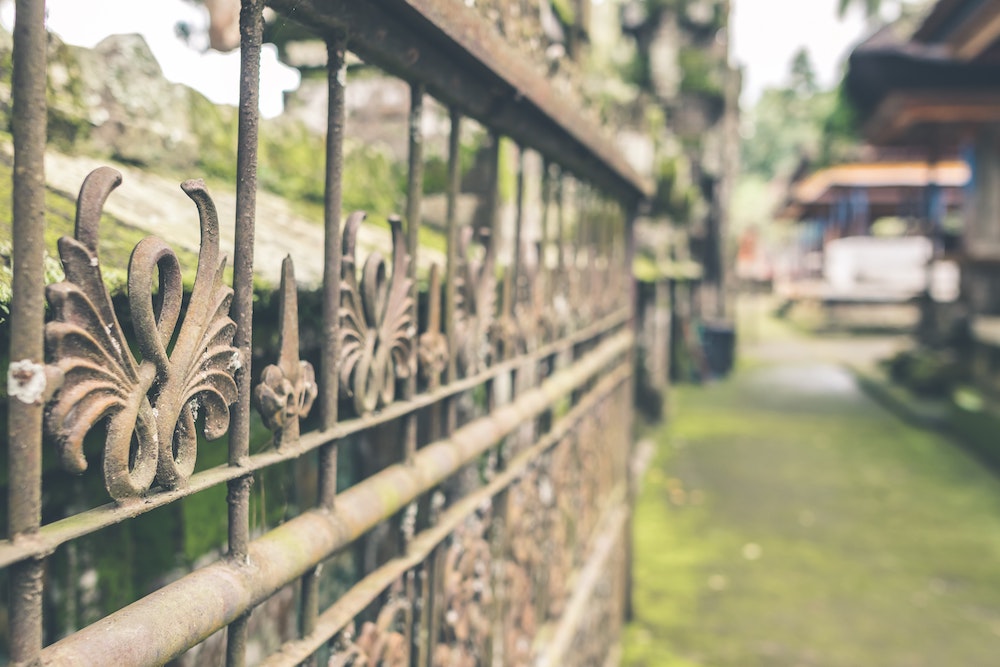 Rusty iron gates