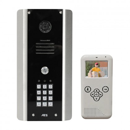 AES 705-ABK-EU New DECT 2.4G digital wireless video intercom system with portable video handset and keypad