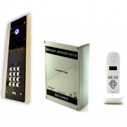 AES 603-FBK flush mount digital 1.88GHz wireless intercom with keypad