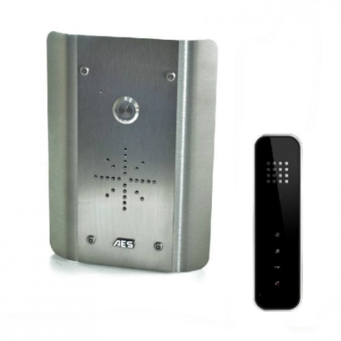 AES Slim HF-AS wired stainless steel audio intercom kit with hands-free handset