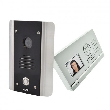 AES 705-HF-AB-EU New DECT 2.4G wireless video intercom architectural model with desk/wall video monitor