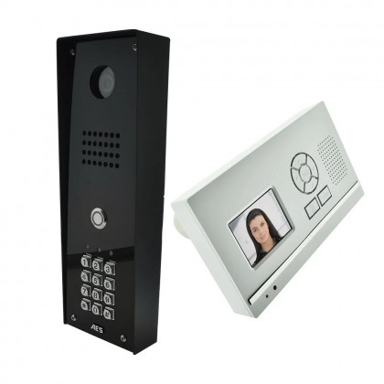 AES 705-HF-IBK-EU New DECT 2.4G wireless video intercom imperial model with keypad and desk/wall video monitor