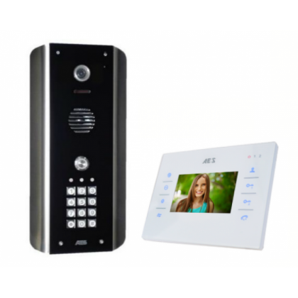 AES Styluscom-ABK architectural smart video intercom system with keypad and monitor