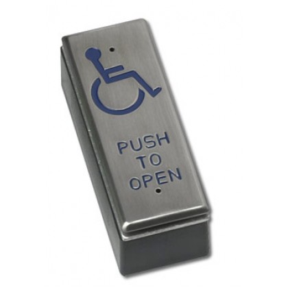 Videx SPB002ND slimline stainless steel  push to exit with disabled logo