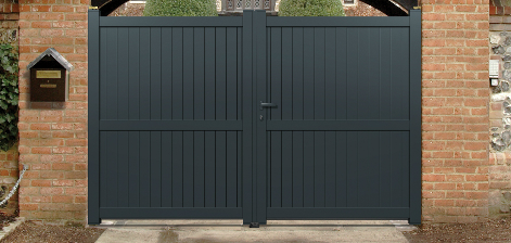 Anthracite grey aluminium swing gates